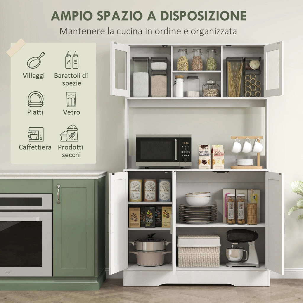 Armadio Dispensa con Ante e Ripiani ¨C Zephmum ¨C Bianco 108x35x180 cm