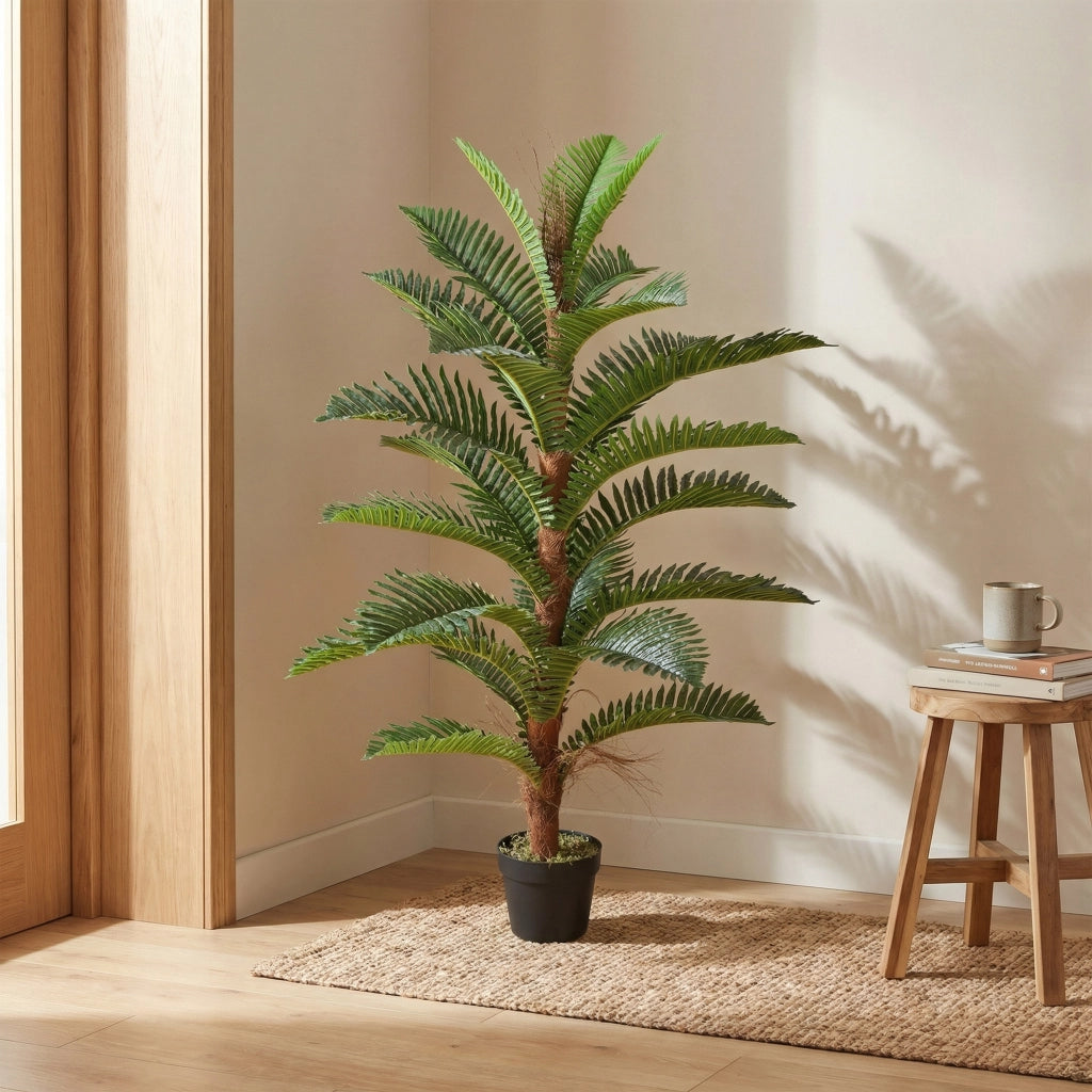 Palma Artificiale ¨C zephmum ¨C Verde 120 cm con Vaso in Plastica