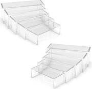 2 Sette Display Stand per Vetrina in Acrilico - Mostra Piattaforma per Display di Gioielleria - 5 Dimensioni Display Elevatori in Acrilico (10 Pezzi)
