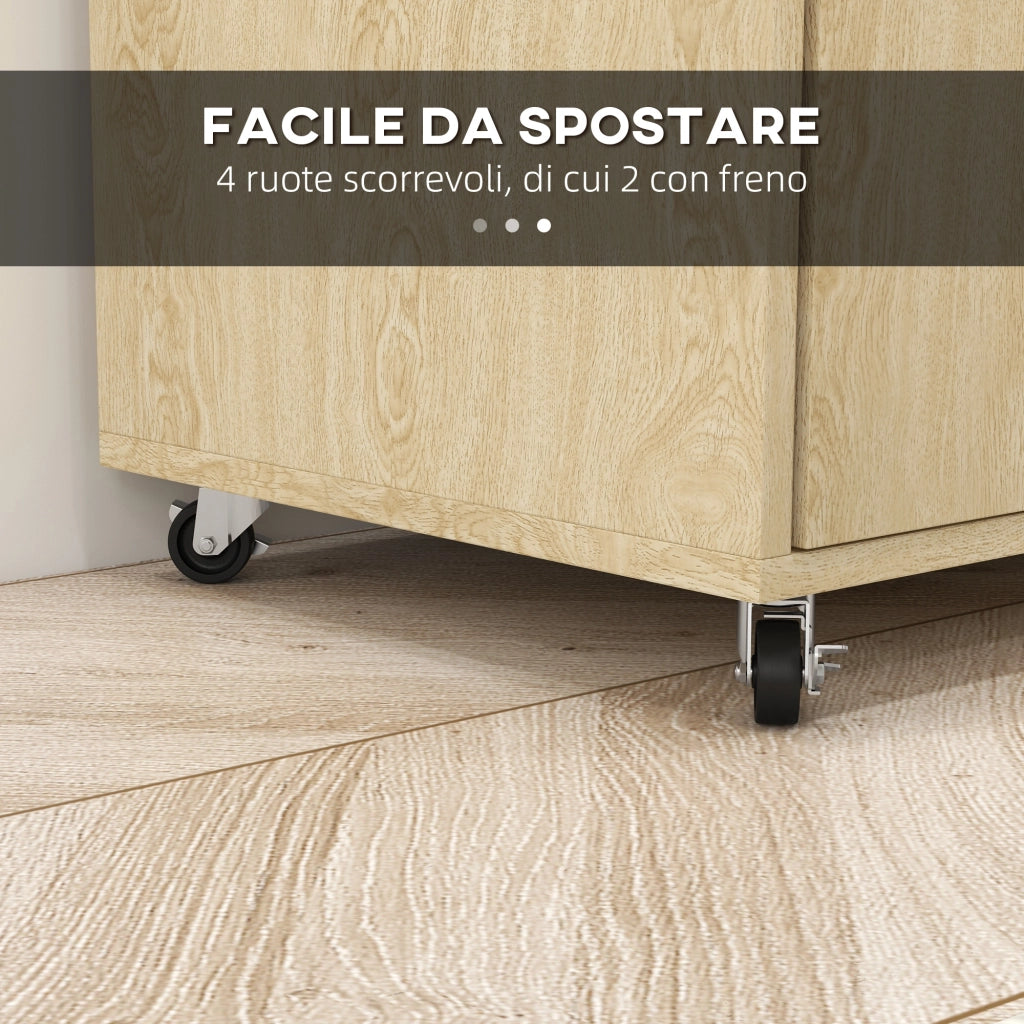 Armadietto Cucina con Ripiano Aperto e Scaffale Laterale ¨C zephmum ¨C Bianco 75x40x80.5 cm