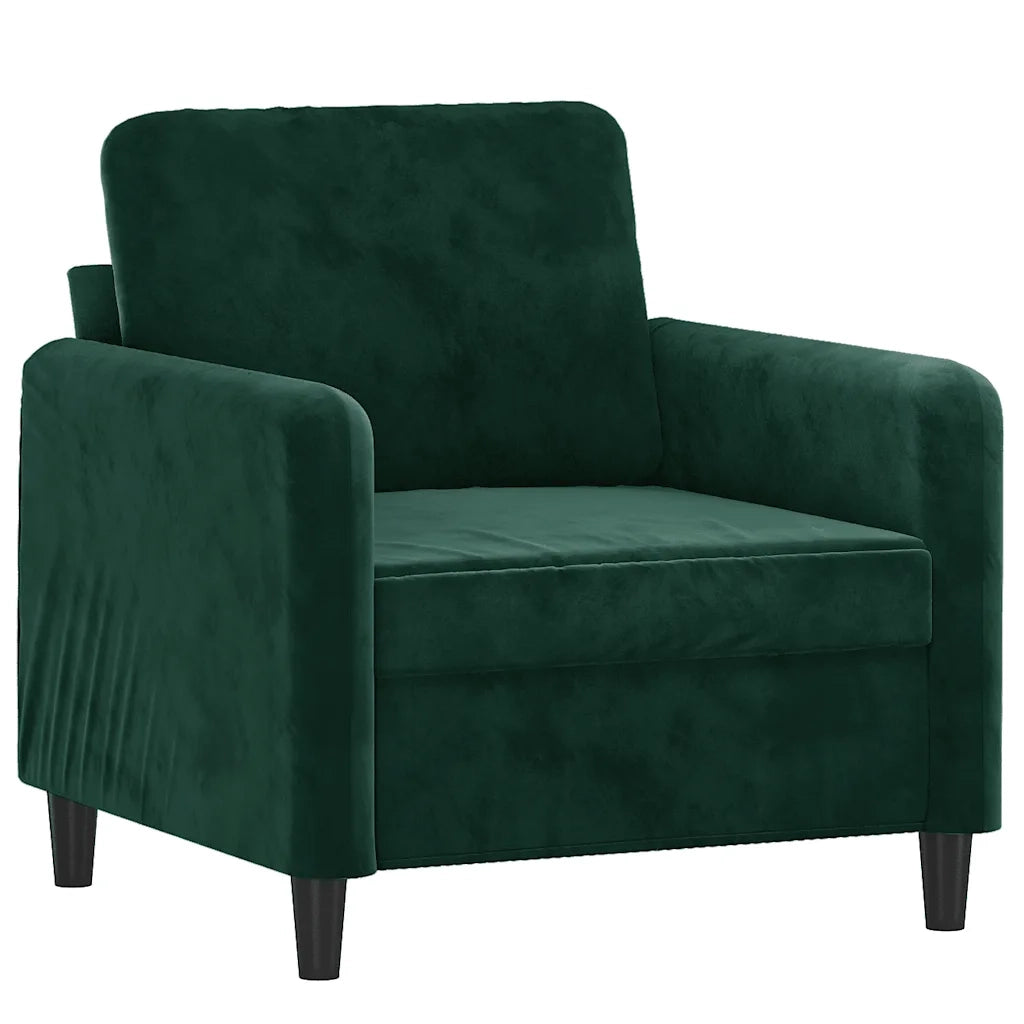 Divano Sedia-Poltrona Verde Scuro 60 cm Velluto 677379