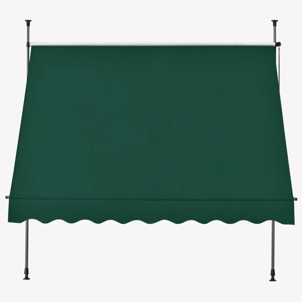 Tenda da Sole a Muro con Pali di Supporto Telescopici Parasole 150 x 120 cm (LxP) Verde Scuro pro.tec