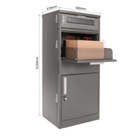 Cassetta postale per pacchi grigia 50x37x112cm Portapacchi con serratura