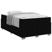 Letto matrimoniale | Letto per adulti | Struttura del letto con materasso Nero 120 x 200 cm Tessuto