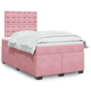 vidaXL Giroletto a Molle con Materasso Rosa 120x190 cm in Velluto
