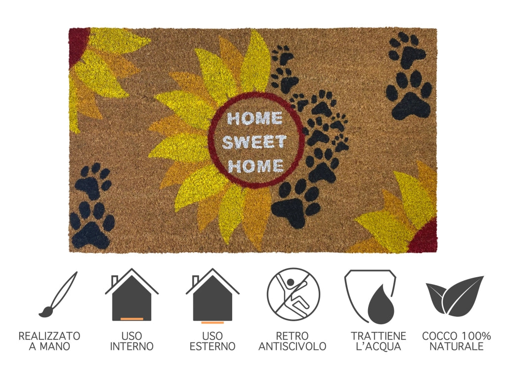 Zerbino Ingresso Casa In Fibra Di Cocco Con Base In Pvc  SunFlower