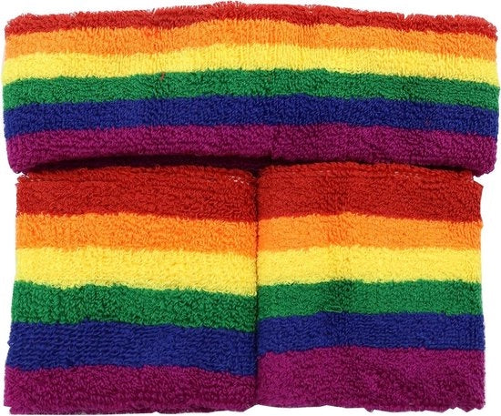 Cinture Regenboho, maniche e fascia neon per la testa per feste di Pride anni '80