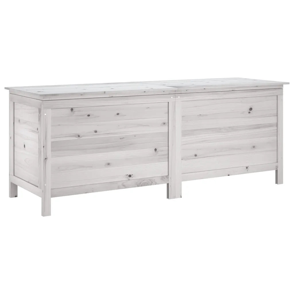 Contenitore Giardino Bianco 150x50x56,5 cm Legno Massello Abetecod mxl 81954