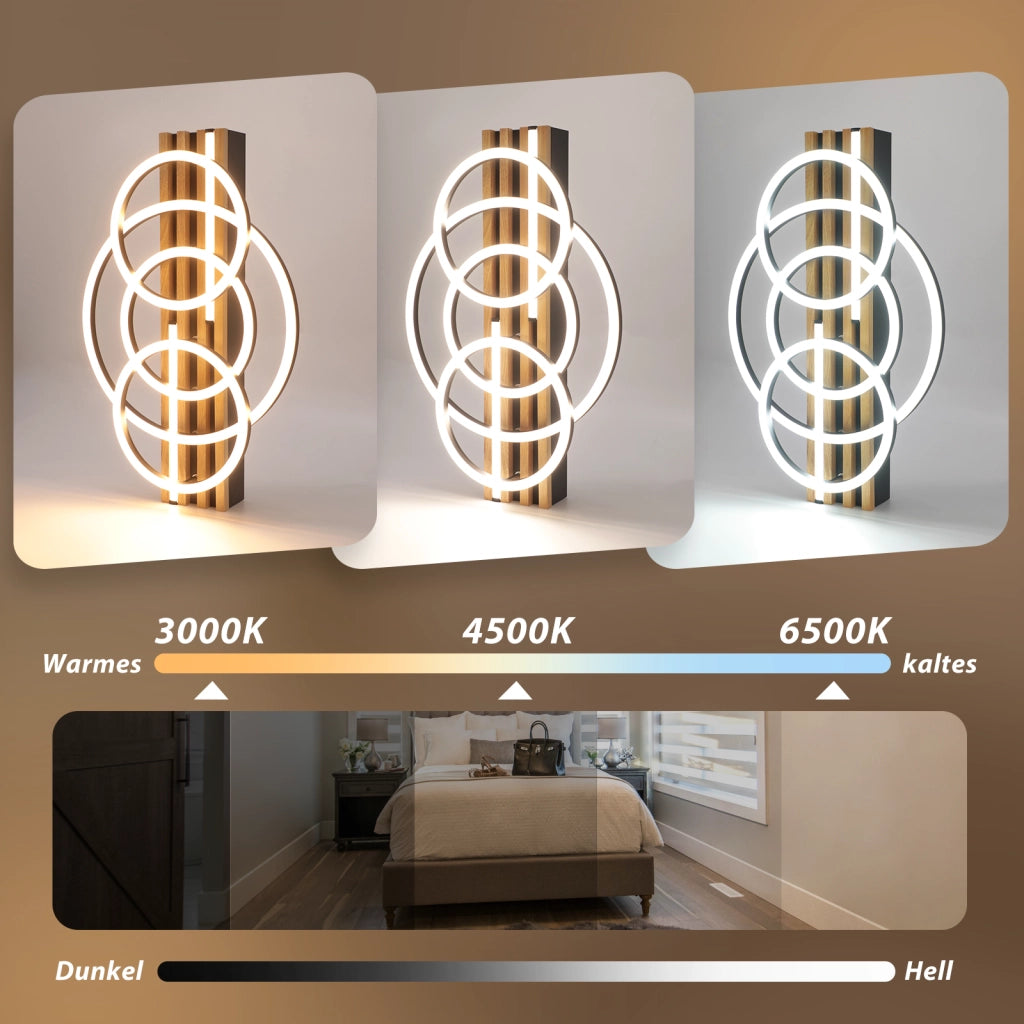 ZMH Plafoniera LED ad anello geometrico moderno 50cm dimmerabile 60W con telecomando per soggiorno e sala da pranzo