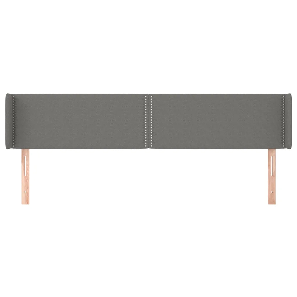 Testiera ad Orecchio Grigio Scuro 183x16x78/88 cm in Tessuto 3118643