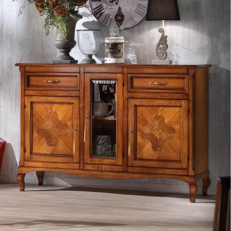 Credenza classica 3 porte 2 cassetti legno bassano 165x49x113 - Mobili 2G