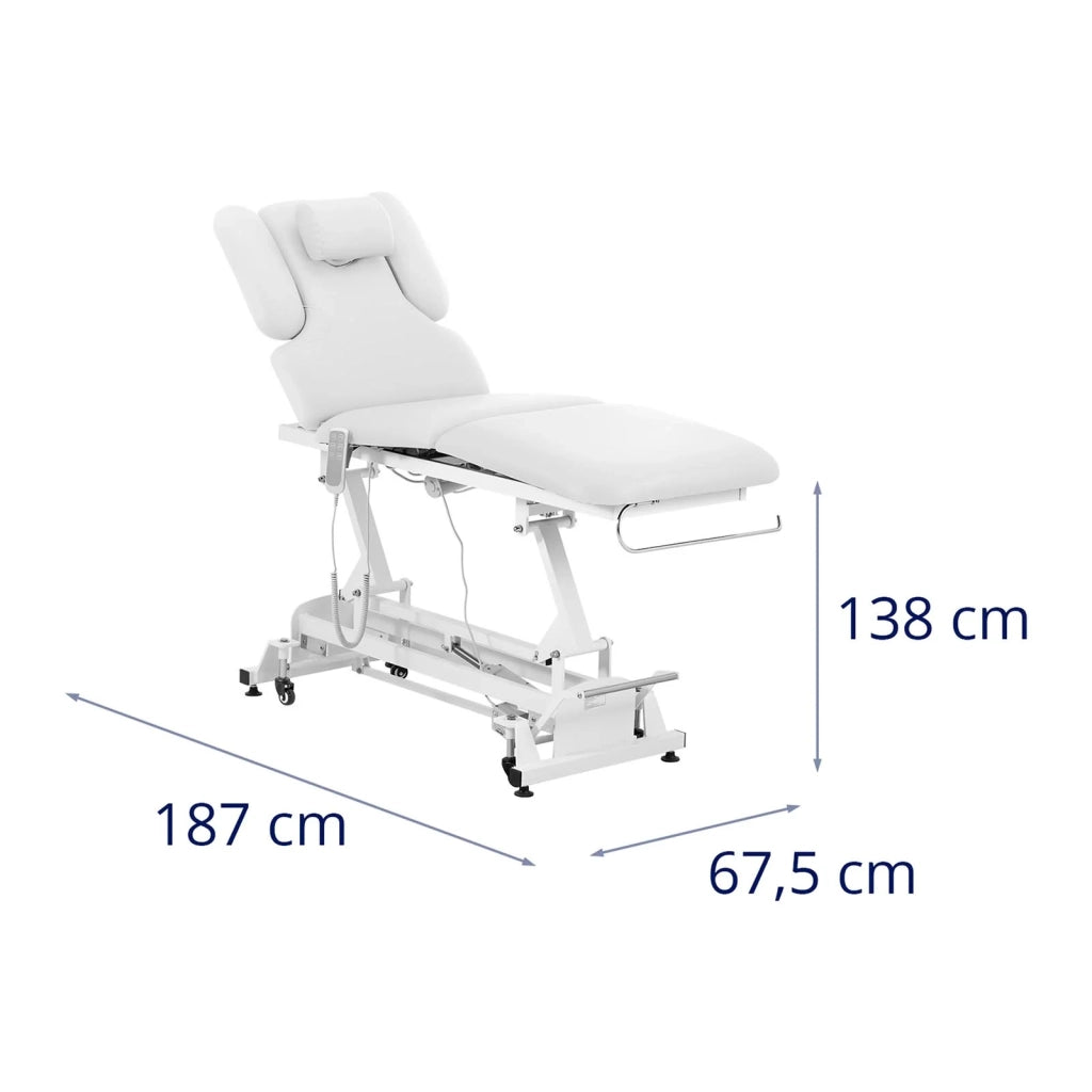 Lettino da massaggio elettrico professionale lettino da massaggio lettino per trattamenti di fisioterapia 2 motori 200 kg bianco 14_0007753