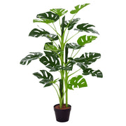 Planta Artificiale Monstera con Vaso Cemento ¨C Zephmum ¨C Verde ?16x100 cm