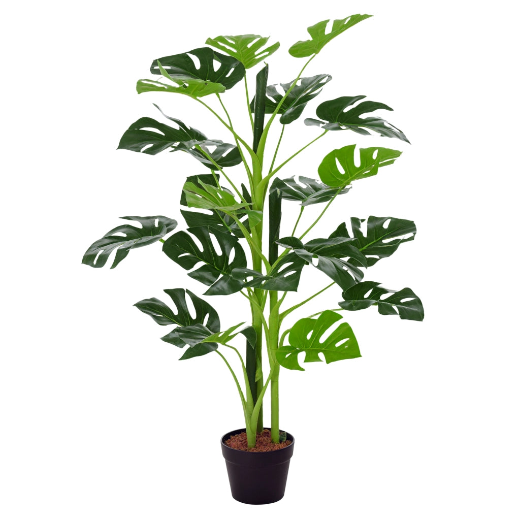 Planta Artificiale Monstera con Vaso Cemento ¨C Zephmum ¨C Verde ?16x100 cm