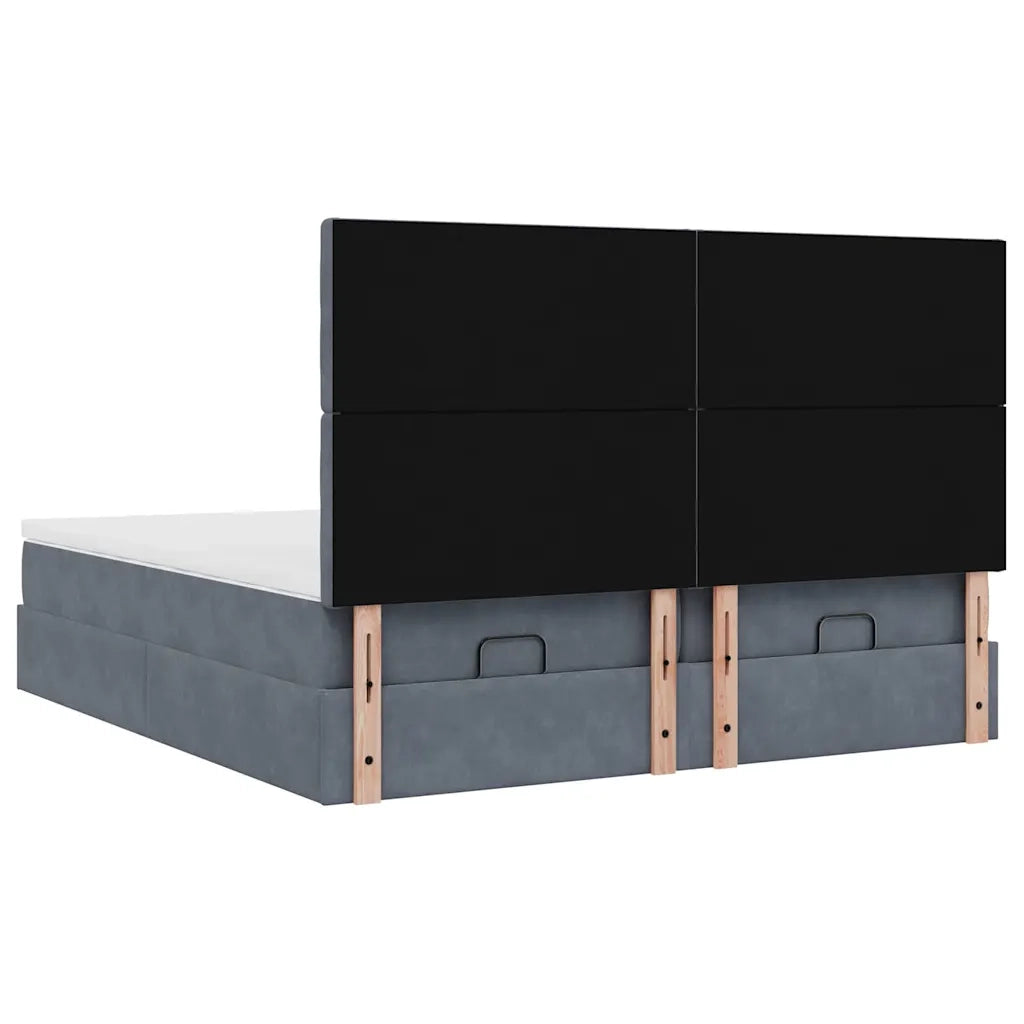 Struttura Letto Pouf con Materassi 200x200 cm Velluto 3313815