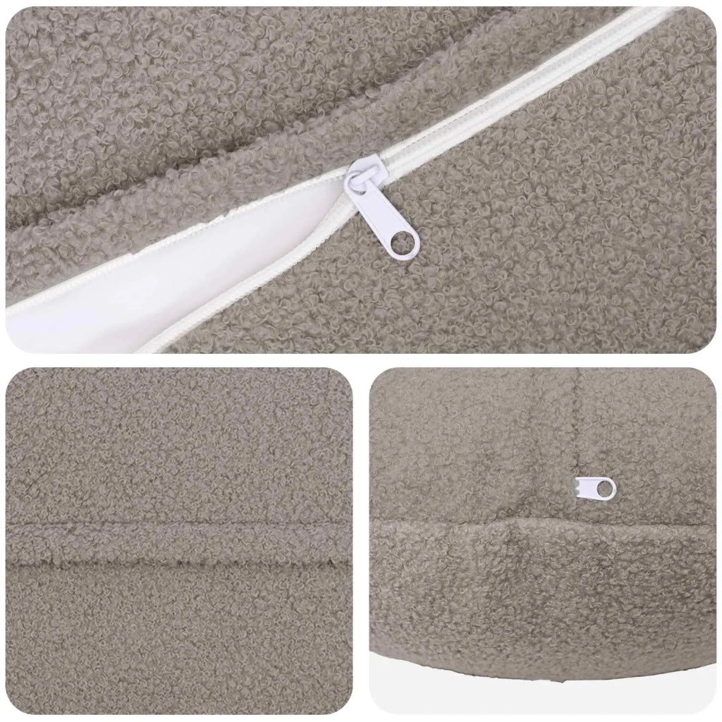Federa 6 pcs HEERLEN Grigio Chiaro Ø 40 cm Bouclé 922294
