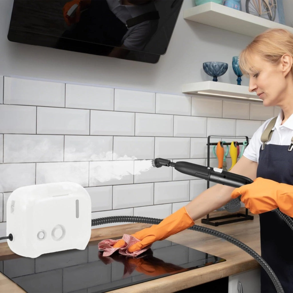 Pulitore vapore portatile 1600w, Vaporizzatore domestico serbatoio acqua 1L ,Si riscalda in 10 secondi Bianco-Elettrodomestici pulizia