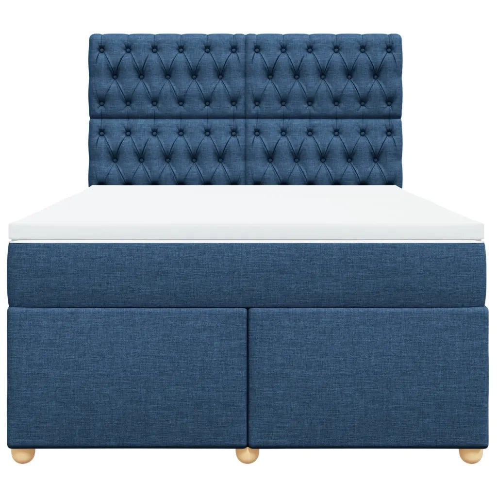 Giroletto a Molle con Materasso Blu 140x200 cm in Tessuto