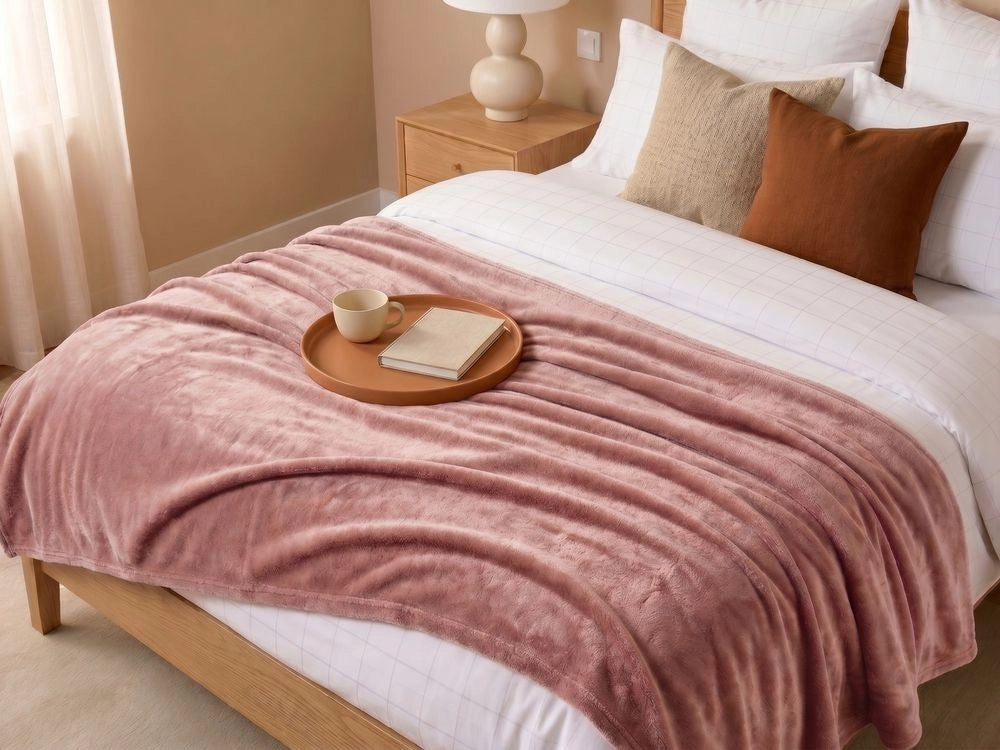 Coperta Marrone Copriletto 200 x 220 con nappe Morbido copriletto plaid