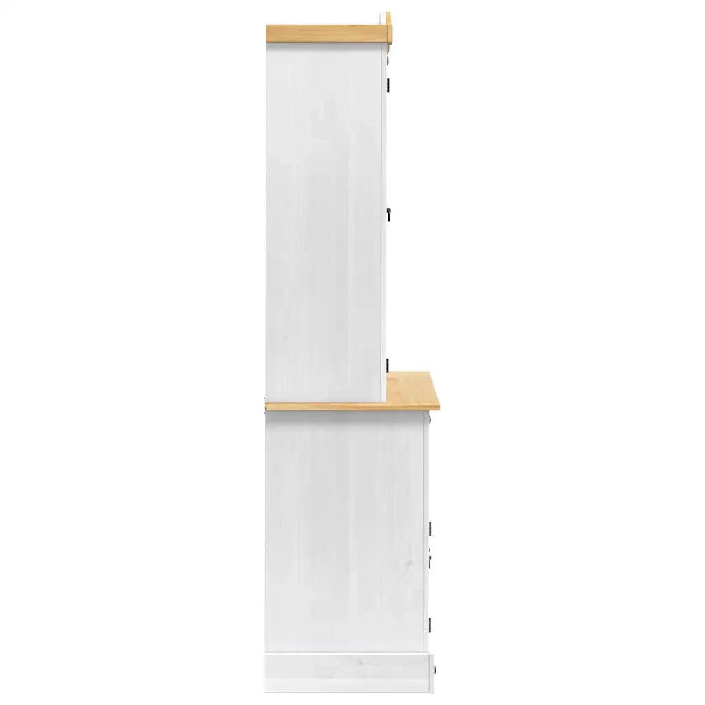 Credenza Corona Bianco 100 x 48,5 x 179 cm Pino massello 42021199