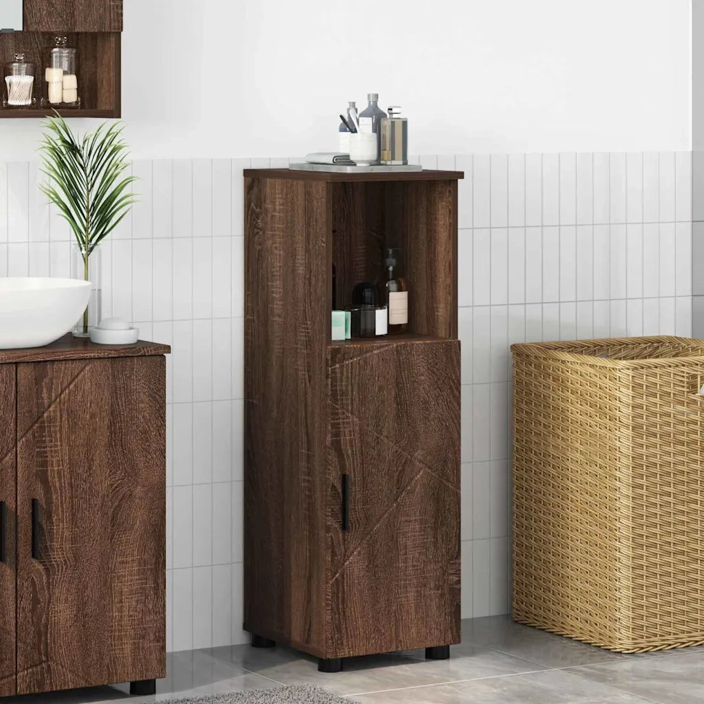 Mobile da Bagno con porta Rovere Marrone 30 x 35 x 95 cm 883321