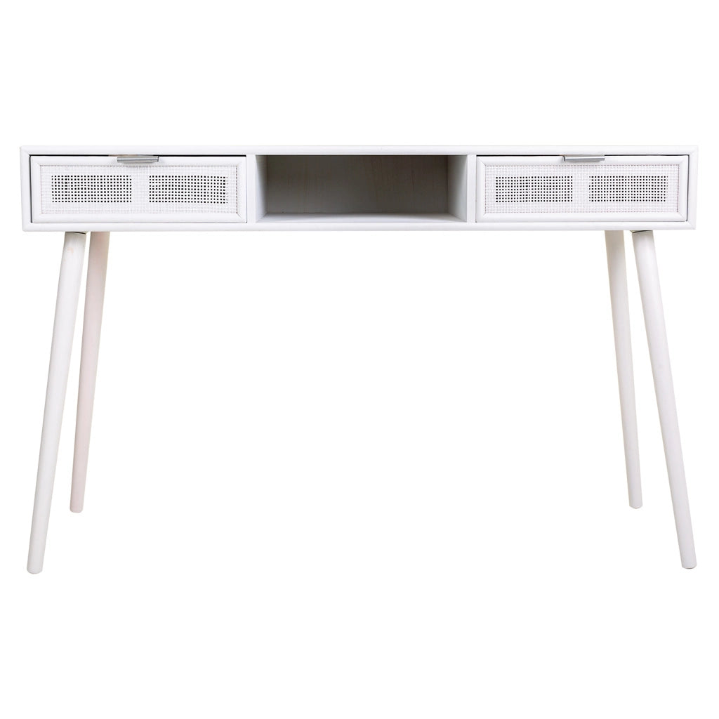 Mobile da ingresso in legno e griglia bianca 120x42x79h