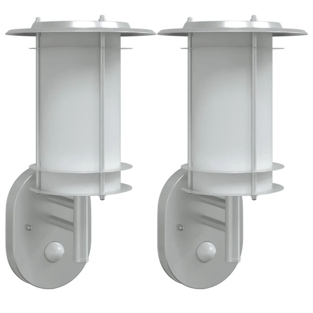 Applique per Esterno con Sensore 2 pz Argento in Acciaio Inox CFW6452243