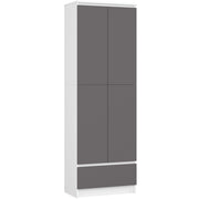 Armadio da ufficio AKORD R60 Bianca 60 cm 2 ante 1 cassetto inserto frontale Grigio Grafite 60x35x180 cm
