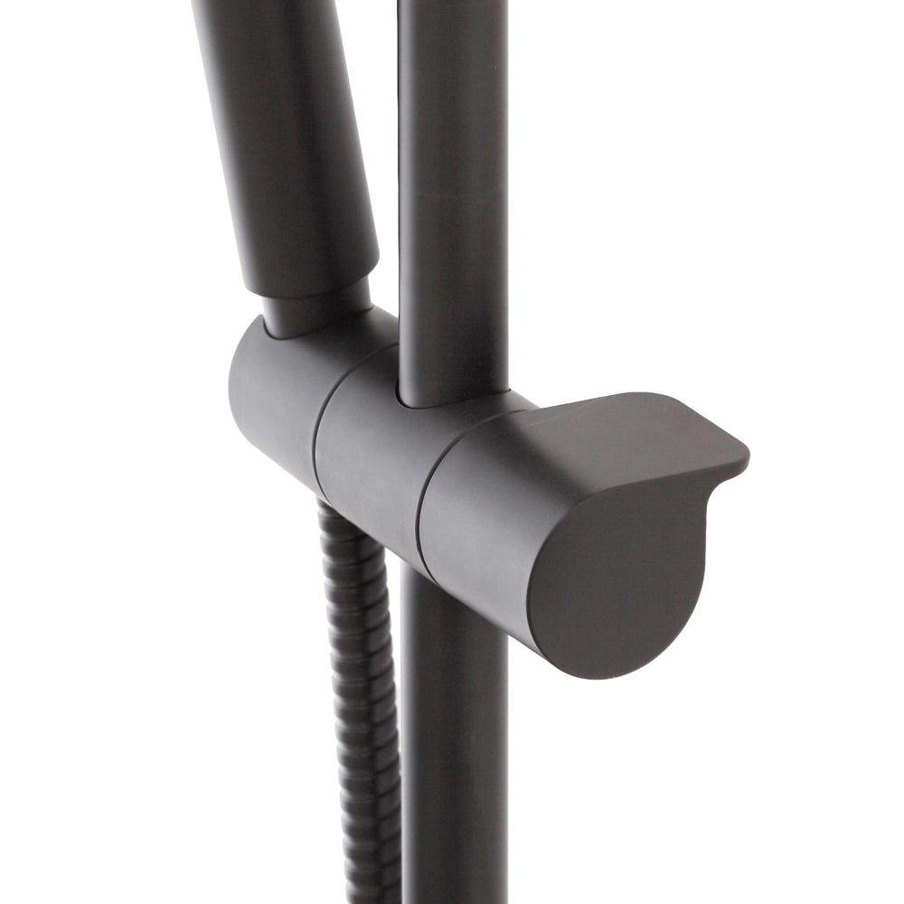 Saliscendi doccia 70 cm regolabile con doccetta tonda in ABS nero opaco Hidra