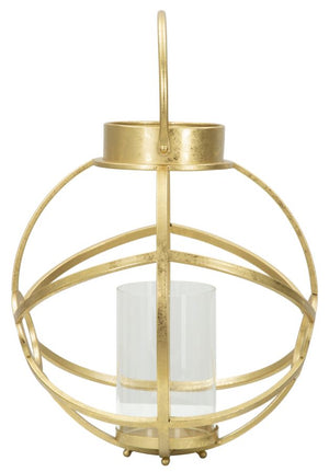 Portacandele Glam Ox Ø29x42,5 cm in Ferro e Vetro Oro