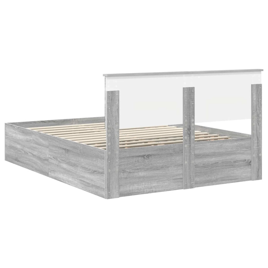 Struttura del letto con testiera Grigio Sonoma 150 x 200 cm 3408660