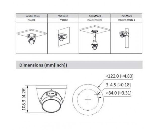 DAHUA TELECAMERA DOME 4.0 MEGAPIXEL HD | IPC-HDW2431T-ZS-S2 - Dahua