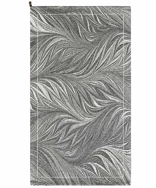 Tappeto Arredo DALLAS GRIGIO disegno moderno con foglie felce, multiuso lavabile antiscivolo cm.85x150