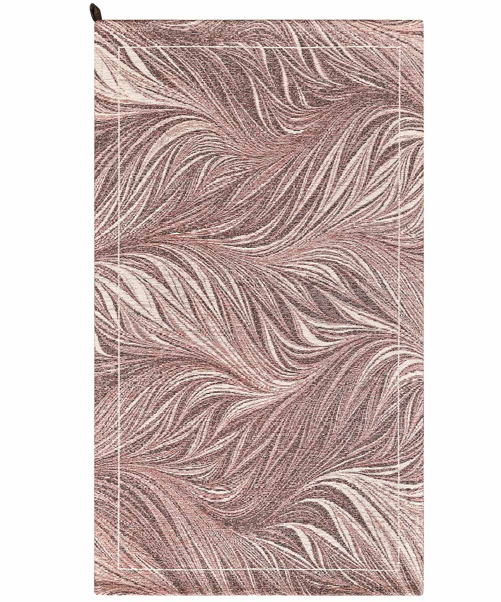 Tappeto Arredo DALLAS CIPRIA rosa disegno moderno con foglie felce, multiuso lavabile antiscivolo cm.175x240