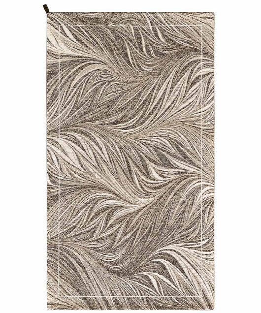 Tappeti Arredo DALLAS TORTORA disegno moderno con foglie felce, multiuso lavabile antiscivolo cm.65x110 (Coppia)