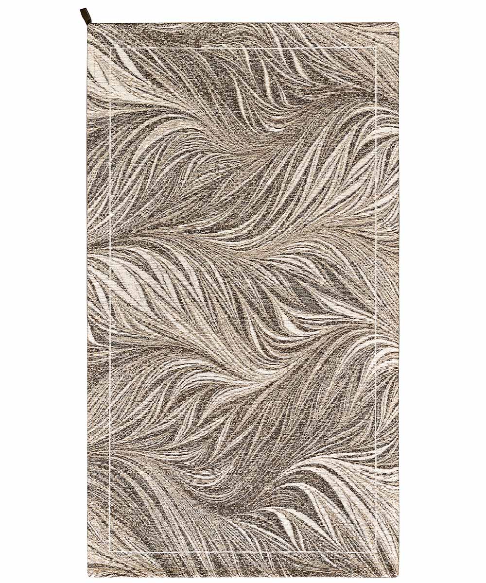 Tappeto Arredo DALLAS TORTORA disegno moderno con foglie felce, multiuso lavabile antiscivolo cm.175x240