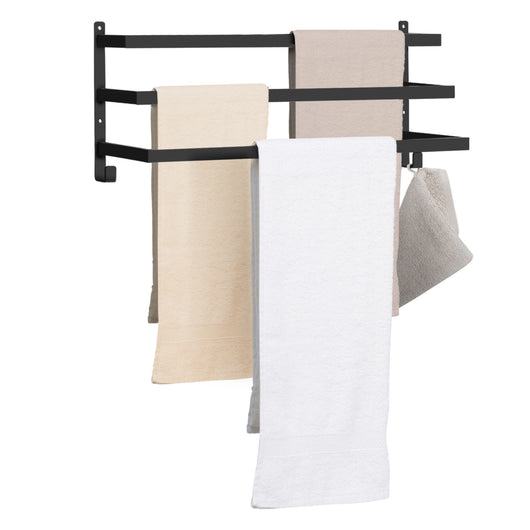 IDMarket - DALLAS portasalviette a muro a 3 livelli in metallo nero dal design industriale