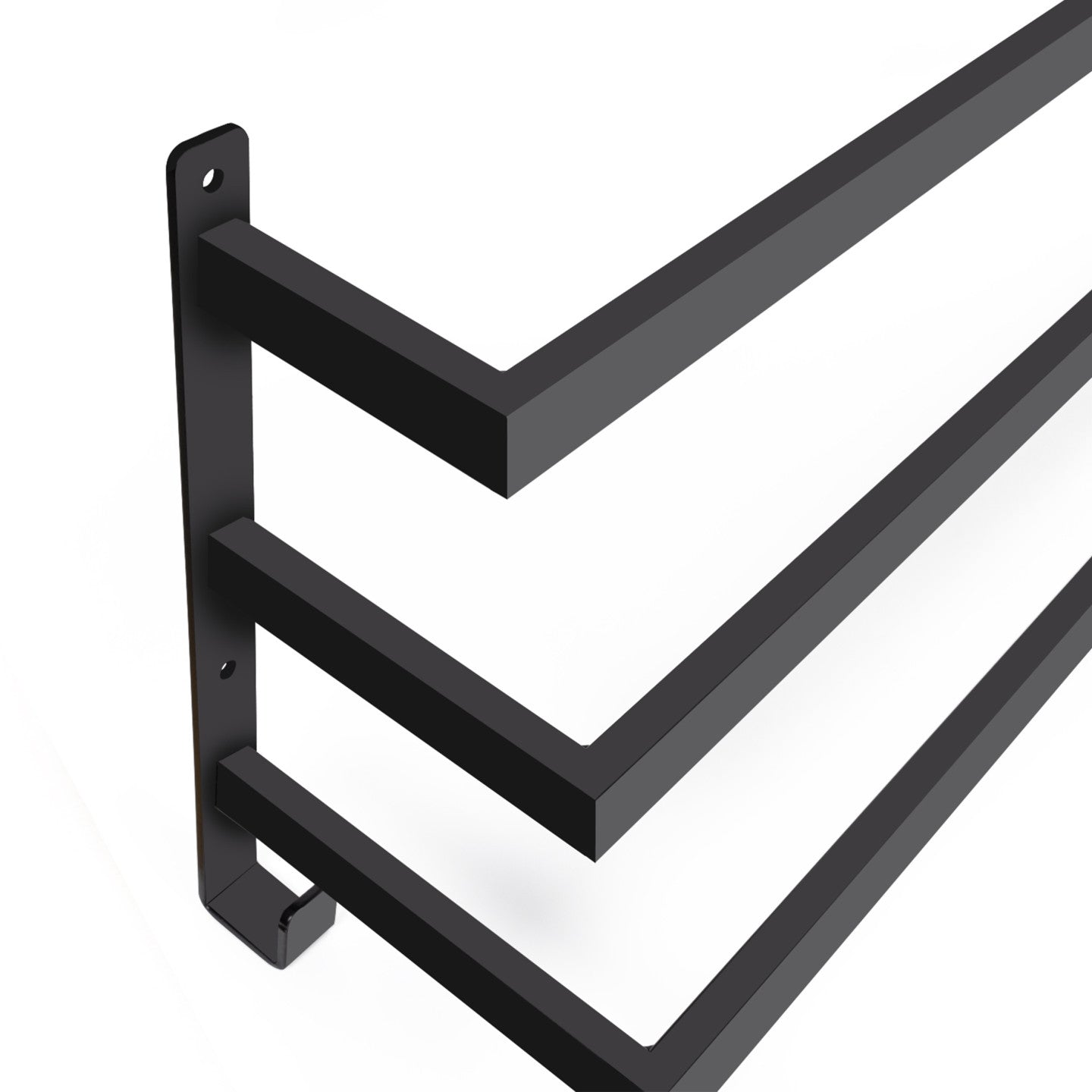 IDMarket - DALLAS portasalviette a muro a 3 livelli in metallo nero dal design industriale