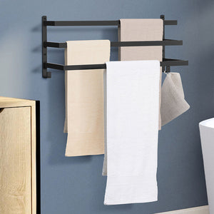 IDMarket - DALLAS portasalviette a muro a 3 livelli in metallo nero dal design industriale