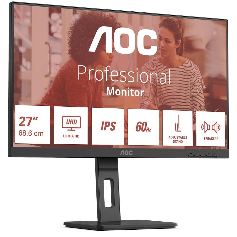 Aoc e3 u27e3uf monitor pc 68,6 cm (27") 3840 x 2160 pixel 4k ultra hd led nero