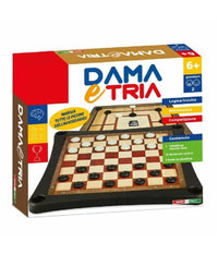 Dama E Tria Gioco Da Tavolo In Scatola Logica Intuito Giocattolo Gioco Bambini         