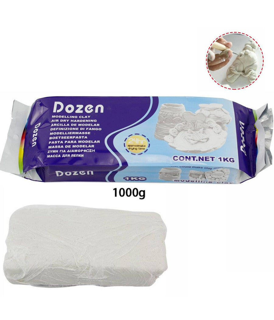 Das Pasta Modellante Modellabile 1 Kg Colore Bianco Gioco Bambini Hobby Artista         