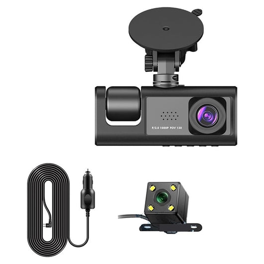 Trade Shop - Dash Cam Telecamera A 3 Vie Anteriore Dvr Auto A 3ch Hd 1080p Registratore Videocamera -