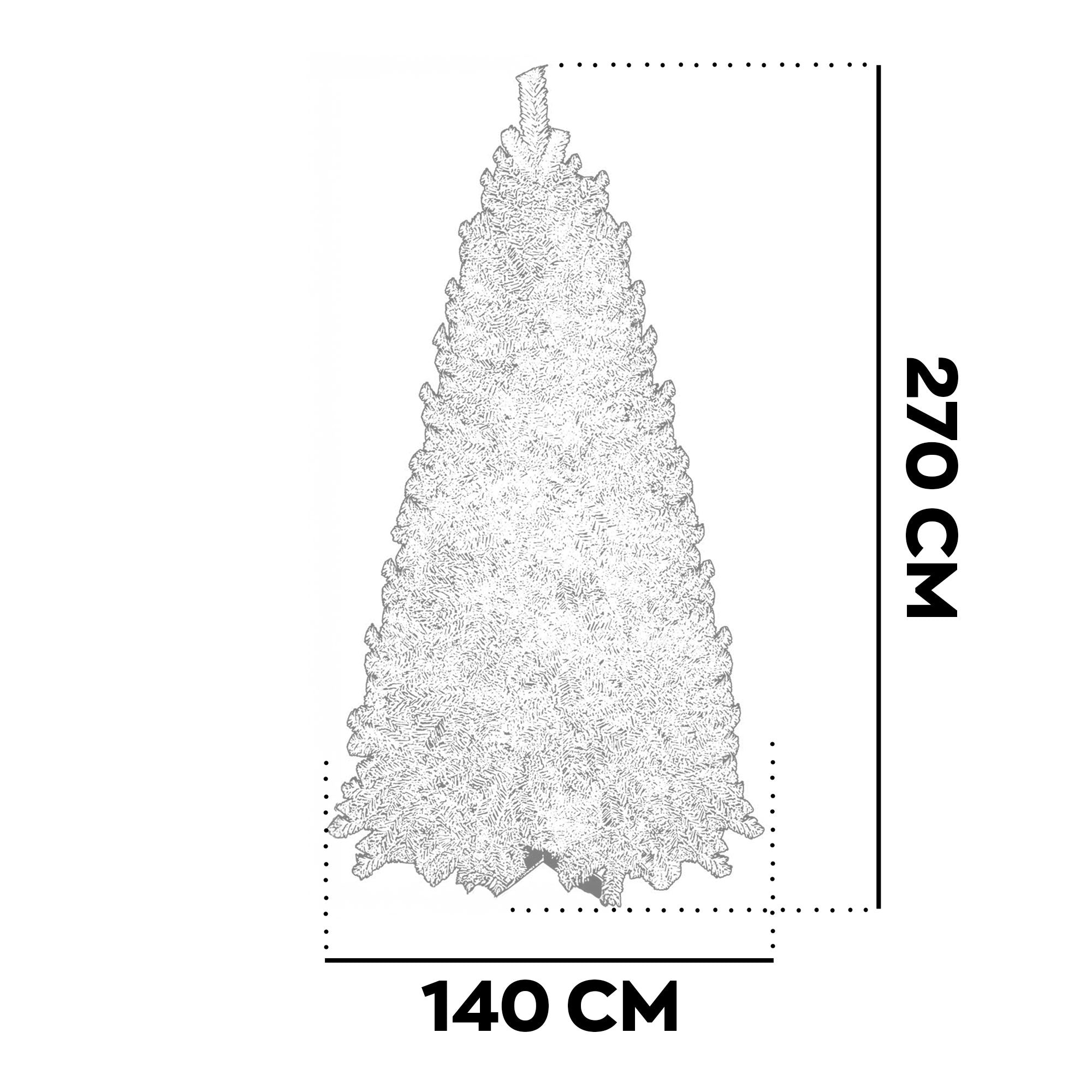 Dasher - Albero di Natale in PVC ø140x270H cm, 2500 rami