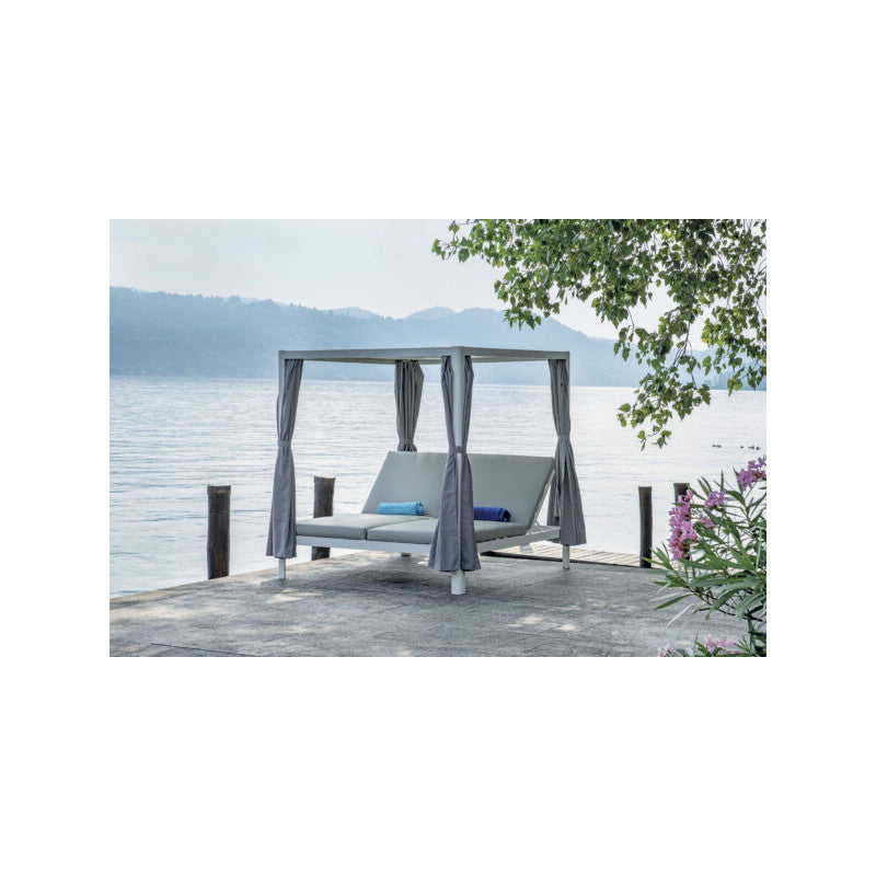 Daybed In Alluminio Bianco - Tetto Textilene Bianco Moia