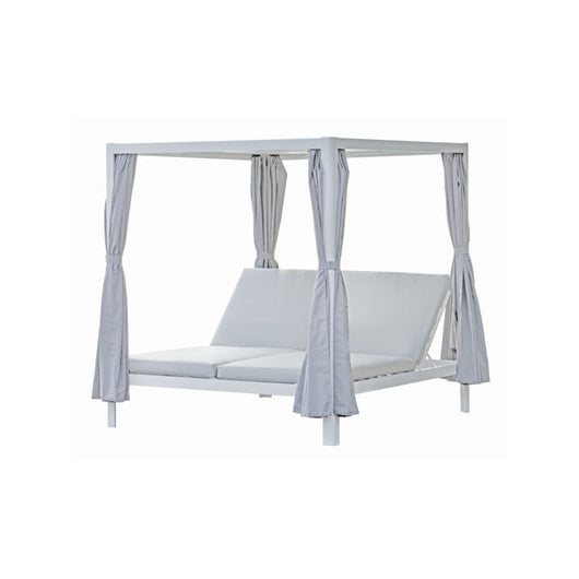 Daybed In Alluminio Bianco - Tetto Textilene Bianco Moia