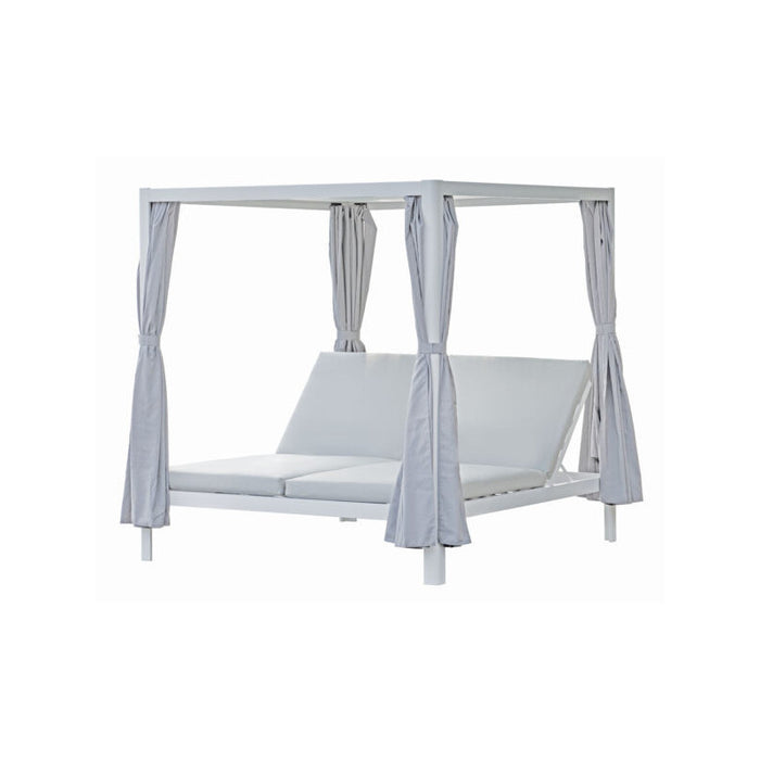 Daybed In Alluminio Bianco - Tetto Textilene Bianco Moia