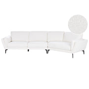 Divano a 3 posti in tessuto bouclè bianco con schienale imbottito elegante moderno minimalista