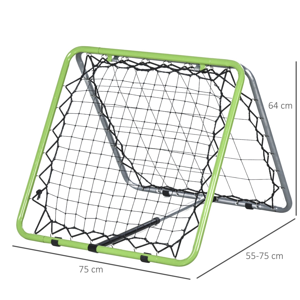 Rete Rimbalzo Calcio Baseball Basket ¨C Xylo ¨C Regolabile 5 Livelli Verde Nero 75x75x64cm
