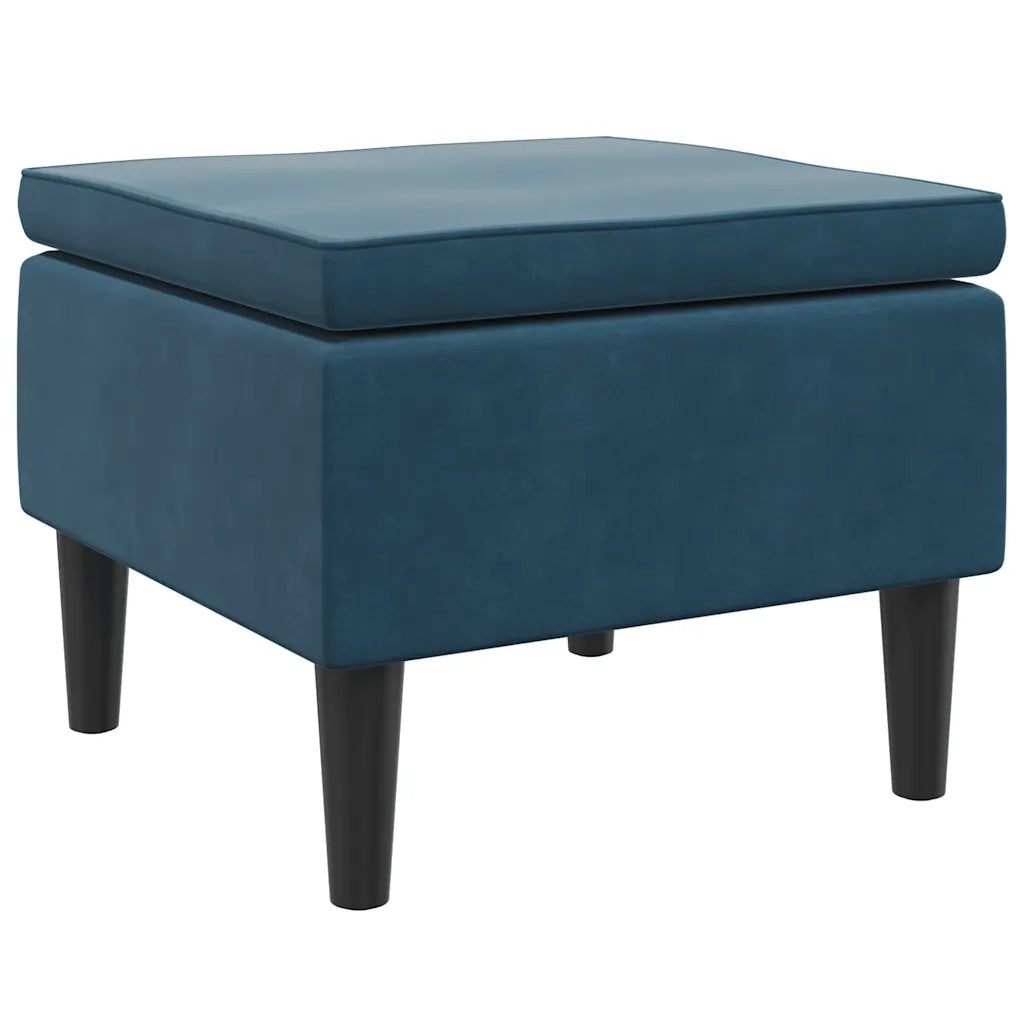 Poggiapiedi con Gambe in Legno Blu in Vellutocod mxl 94546